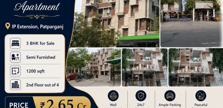 Sudarshan Apartment, 3 BHK for Sale in IP Extension, Patparganj