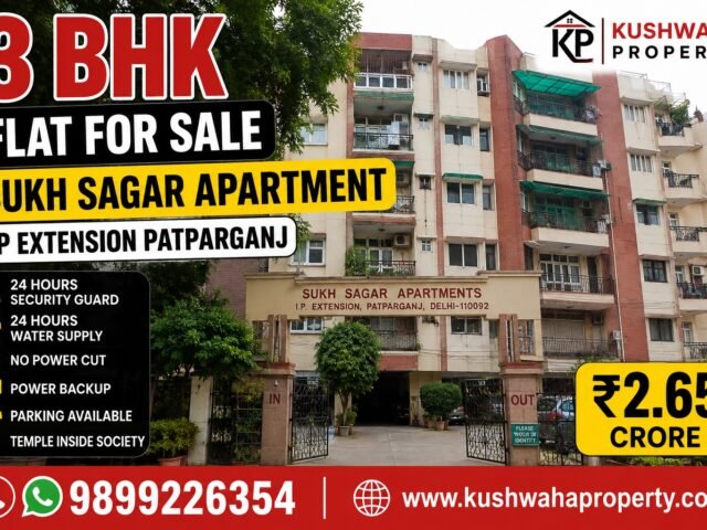 Sukh Sagar Apartment, IP Extension, 3 BHK for Sale in Patparganj