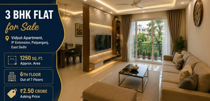Vidyut Apartment | 3 BHK Flat for Sale in IP Extension