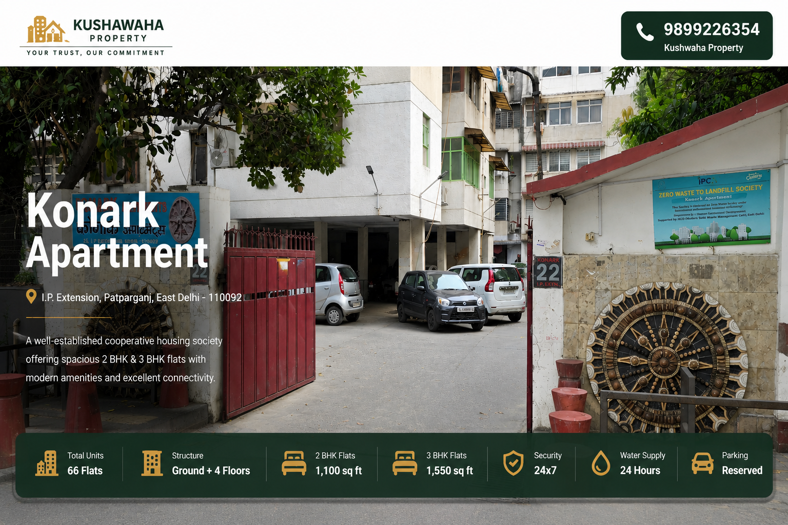 Konark Apartment IP Extension, Patparganj, East Delhi