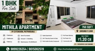 Mithila Apartment, 1 BHK Flat for Sale in IP Extension