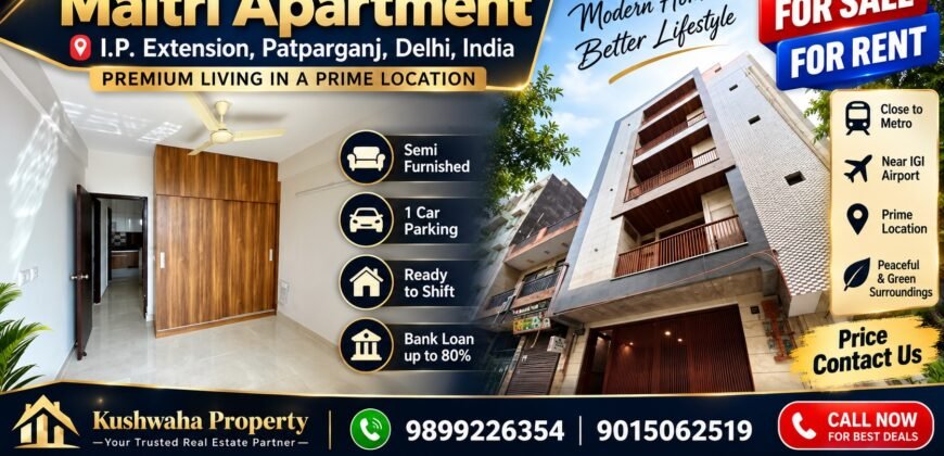 2 BHK Flat for Rent in Maitri Apartment, IP Extension, Patparganj