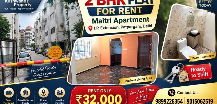 1000 sqft Rental Flat in Maitri Apartment, IP Extension