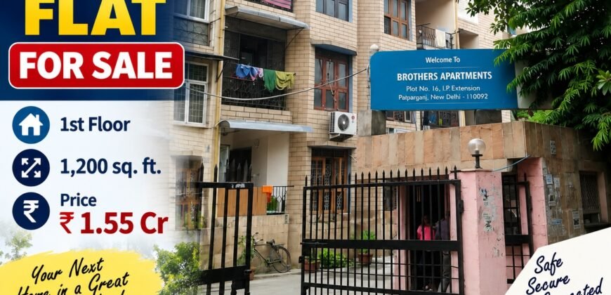 2 BHK Furnished Flat for Sale in Brothers Apartment, IP Extension