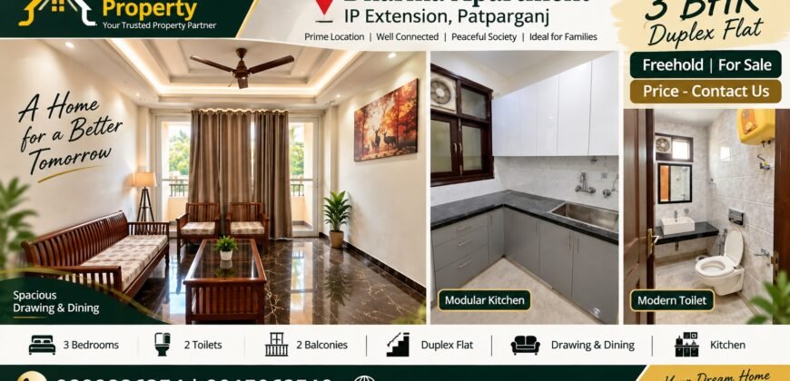 3 BHK Duplex for Sale in Dharma Apartment, IP Extension