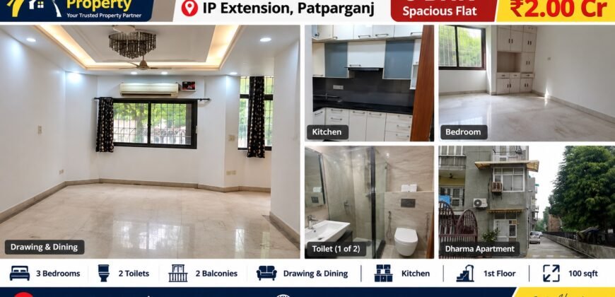 3 BHK Flat for Sale in Dharma Apartment, IP Extension, Patparganj