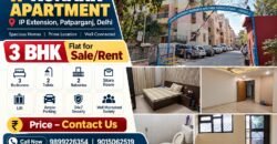 3 BHK Flat for Rent in Konark Apartment, IP Extension