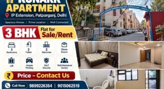 3 BHK Flat for Rent in Konark Apartment, IP Extension