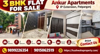 Spacious 3 BHK Ground Floor in Ankur Apartments, IP Extension