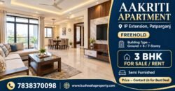 3 BHK Flat for Rent, Aakriti Apartment, IP Extension Patparganj