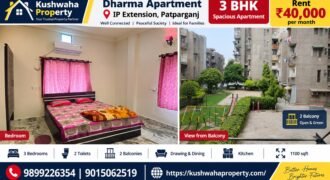 3BHK Flat Second Floor for Rent in Dharma Apartment, IP Extension