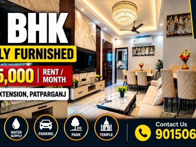 Narwana Apartment, IP Extension, 3 BHK Flat for Rent in Patparganj