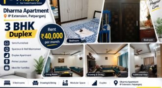 3 BHK Duplex for Rent in Dharma Apartment, IP Extension, Patparganj