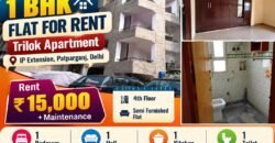 1 BHK Flat for Rent, Trilok Apartment, IP Extension, Patparganj