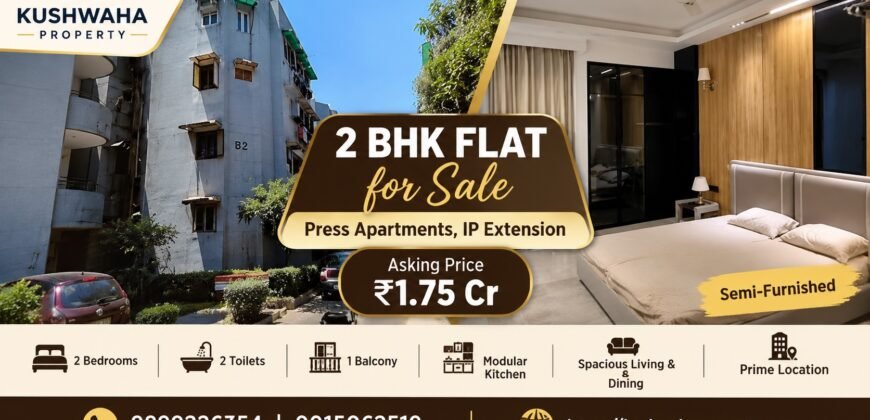 2 BHK Flat for Sale in Press Apartments, IP Extension | ₹1.75 Crore