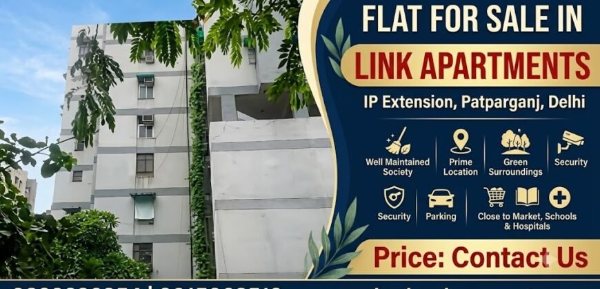 3 BHK Flat for Rent in Link Apartment, I.P. Extension, Patparganj