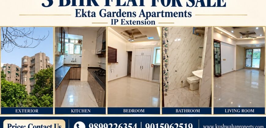 3 BHK Flat for Sale in Ekta Gardens Apartments, IP Extension, New Delhi