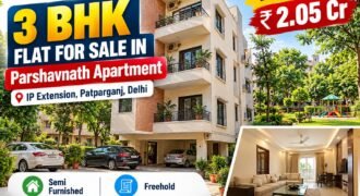 3 BHK Flat for Sale ₹2.05 Cr in Parshvanath Apartment, IP Extension,