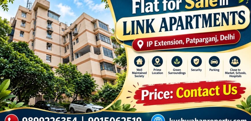 3 BHK 1450 Sq Ft Flat for Sale in Link Apartment, IP Extension, Delhi